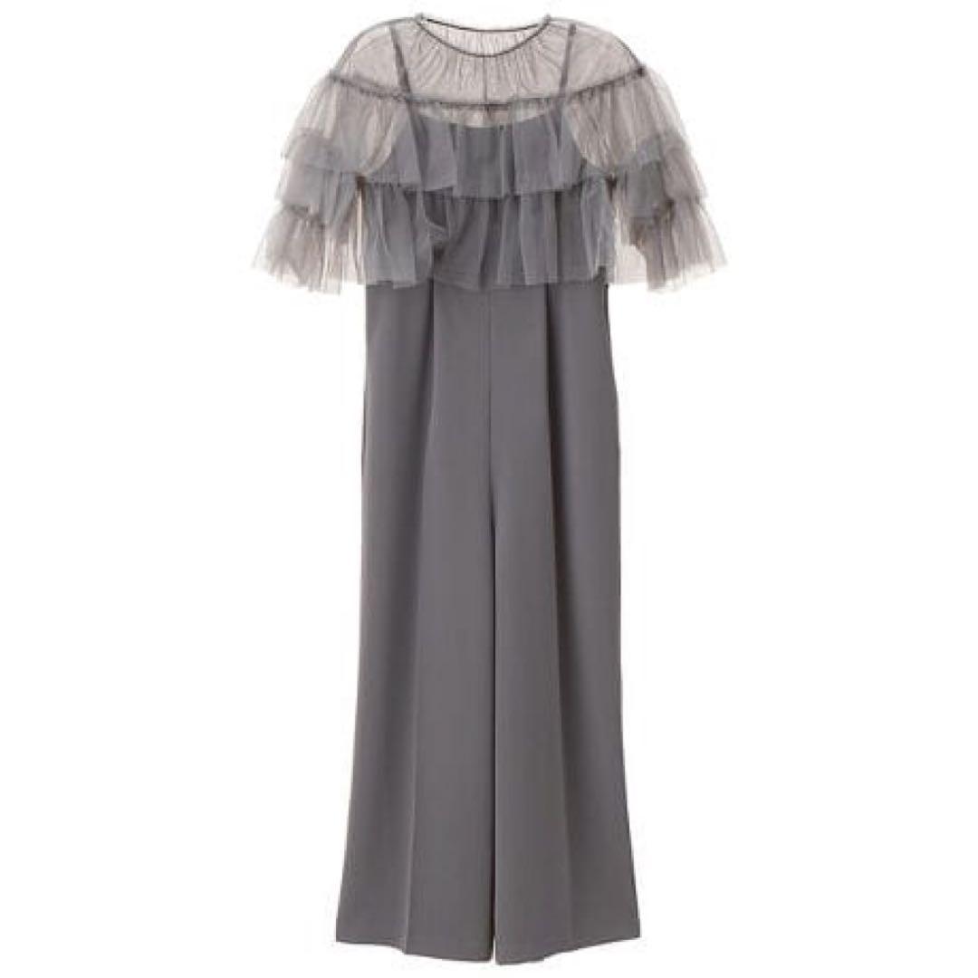 結婚式 お呼ばれ 二次会 かっこいい チュールブラウスパンツドレス レースボレロ