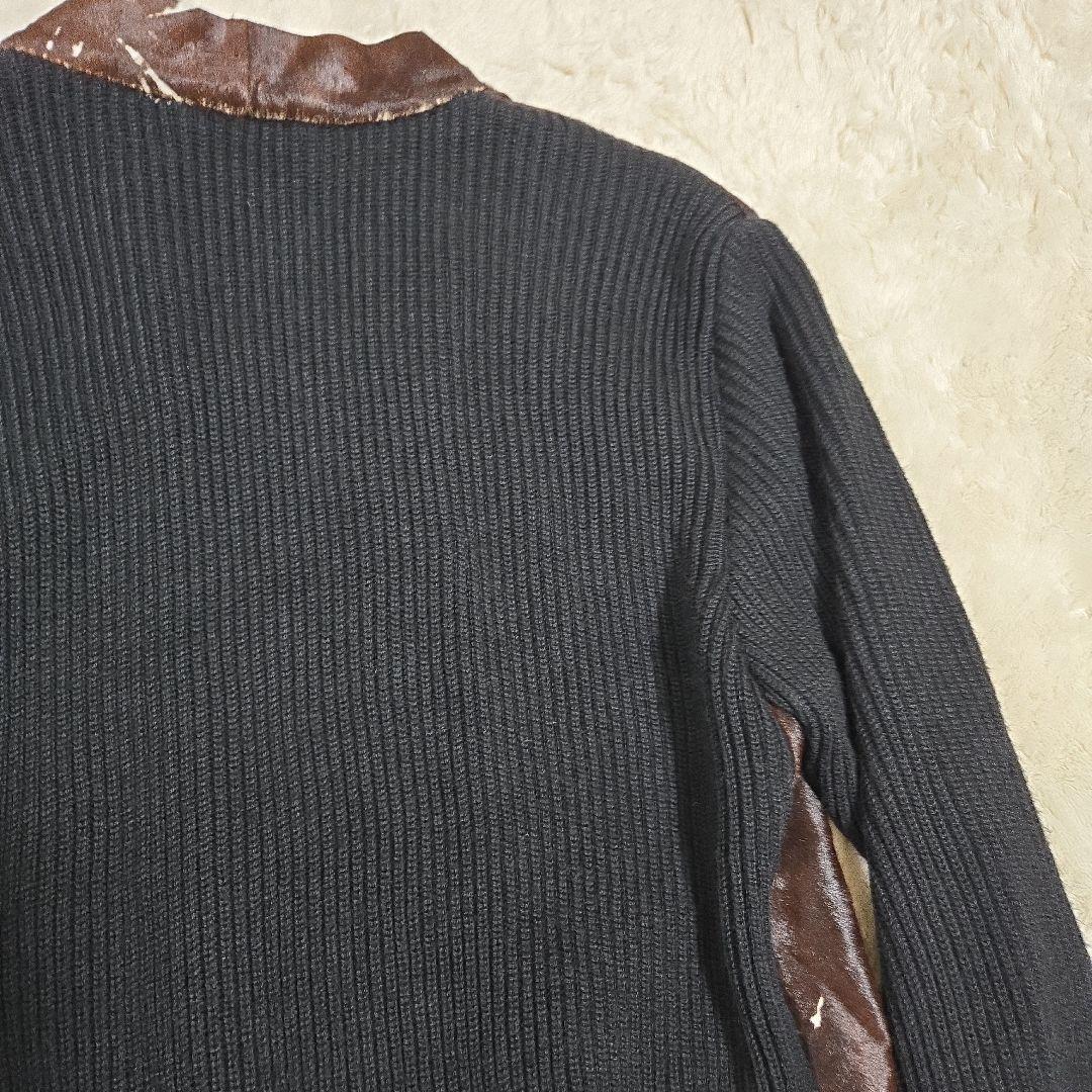 超希少 エンポリオアルマーニ ブラックポニー ハラコ毛皮 セーター ジャケット