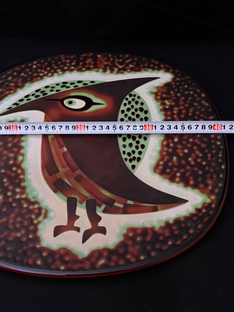 ビンテージ　稀少品　絵皿　フクロウ　大皿　プレート　飾り皿