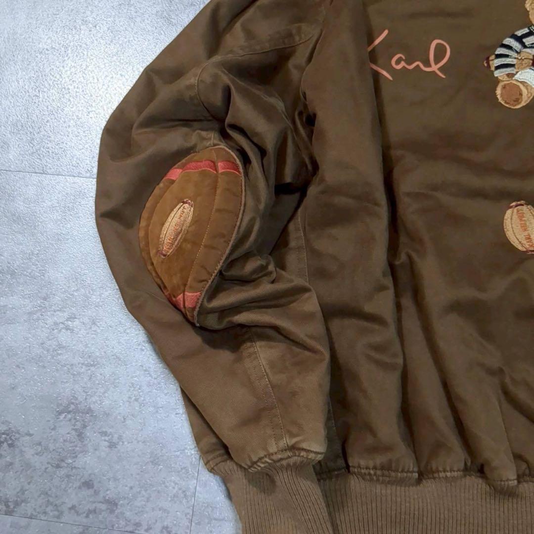 【美品】カールヘルム くま刺繍 短丈 フライト風ジャケット ブルゾン Mサイズ