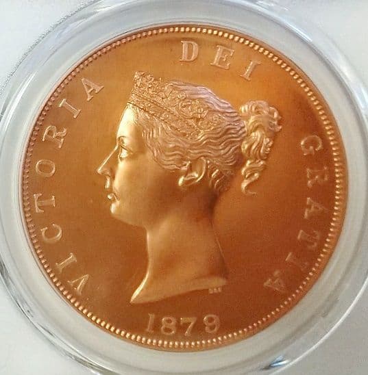 1879 イギリス ビクトリア シールド 赤銅貨 PCGS PR67RD CAM