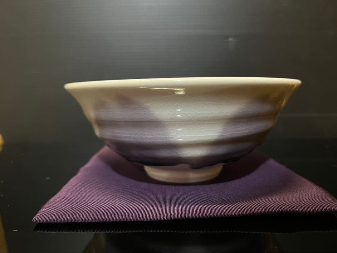 四代徳田八十吉　「淡墨桜」　茶碗