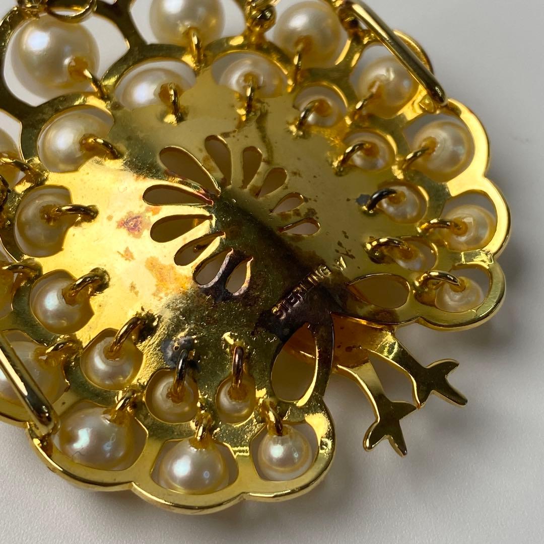 ミキモト MIKIMOTO スターリングシルバー ブローチ パール