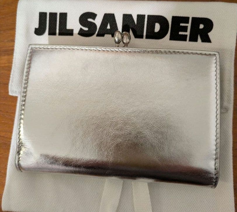 JIL SANDER ジルサンダー シルバー 二つ折り財布 保存袋付き