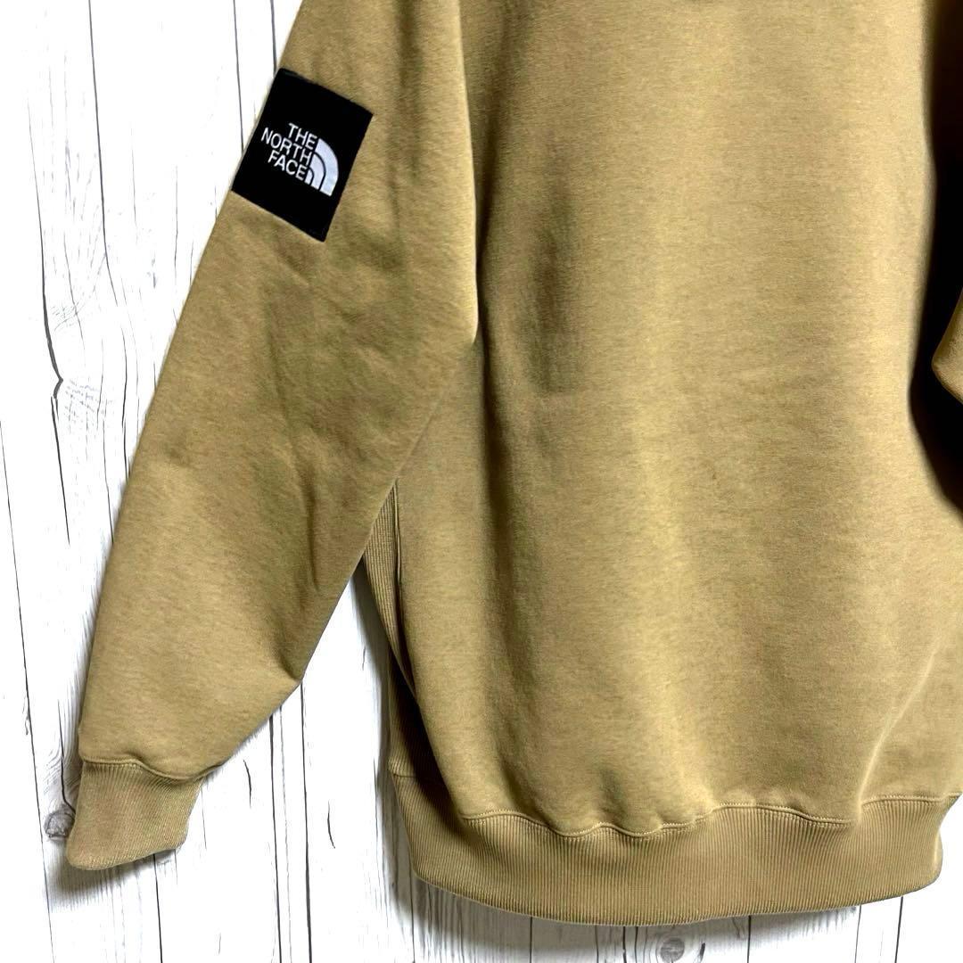 売切人気モデル◆ノースフェイル　スウェットパーカーMカーキ　スクエアロゴフーディ