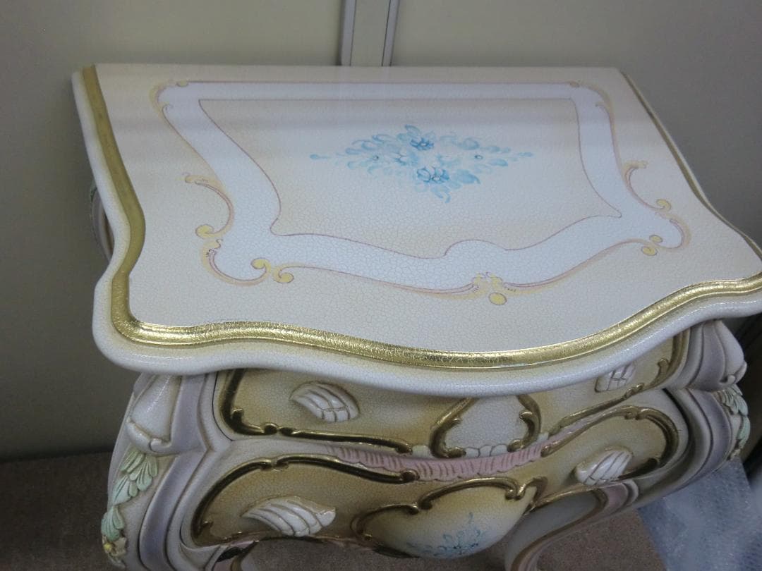 【中古品】RIO FURNITURE　ロココ調コンソールテーブル 引出し2杯付