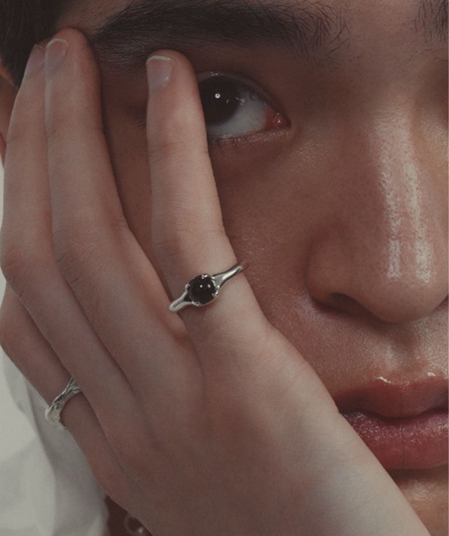 【美品】whoseA / オニキスリング　11号