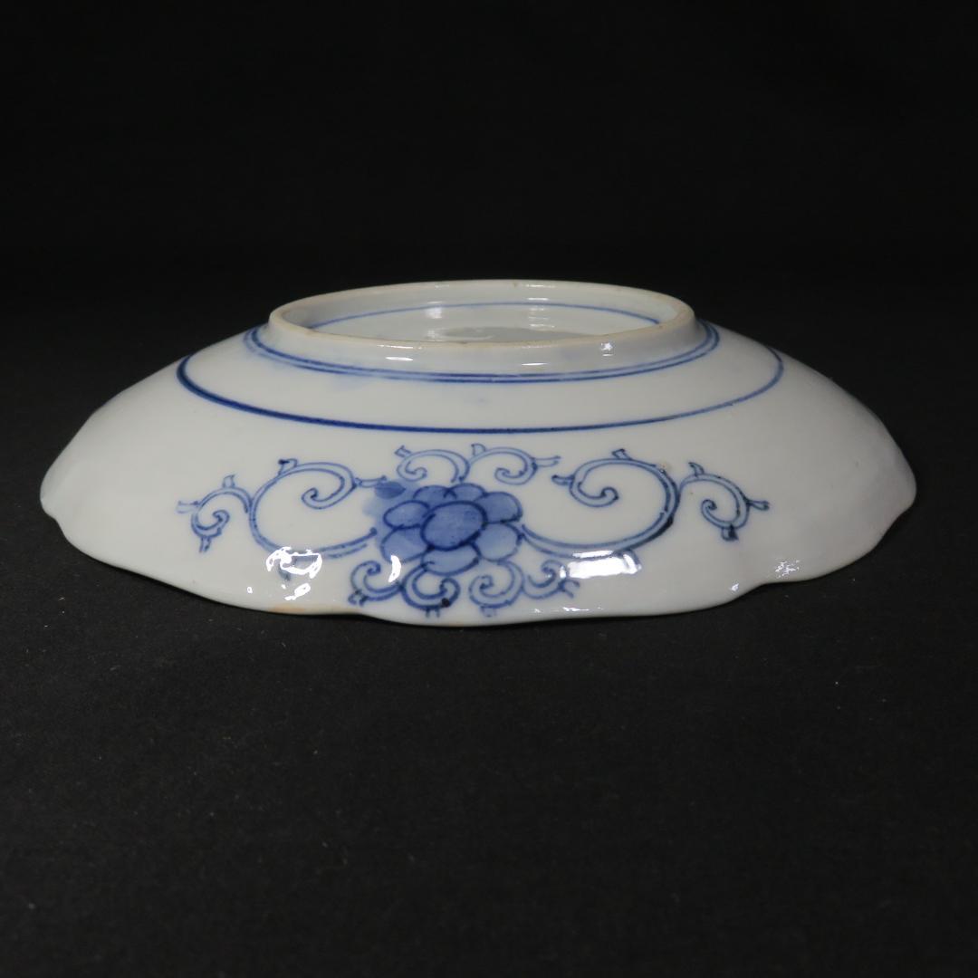 中皿 5枚 金彩 色絵付 歪み 窯傷 松竹梅 花文様 唐草 江戸 明治