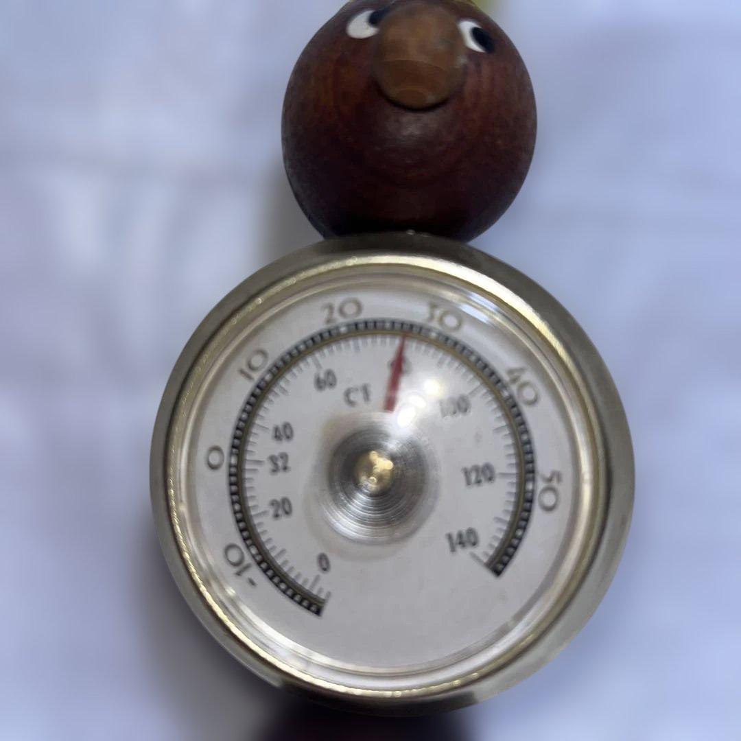 木製キャラクター型温度計