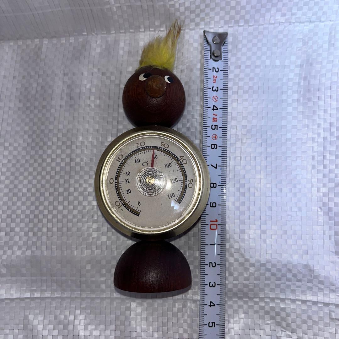 木製キャラクター型温度計