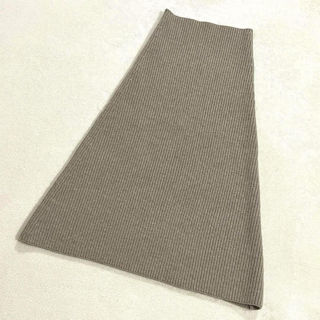 AP STUDIO 23SS リブニットケープ ベージュ スヌード カシミヤ混