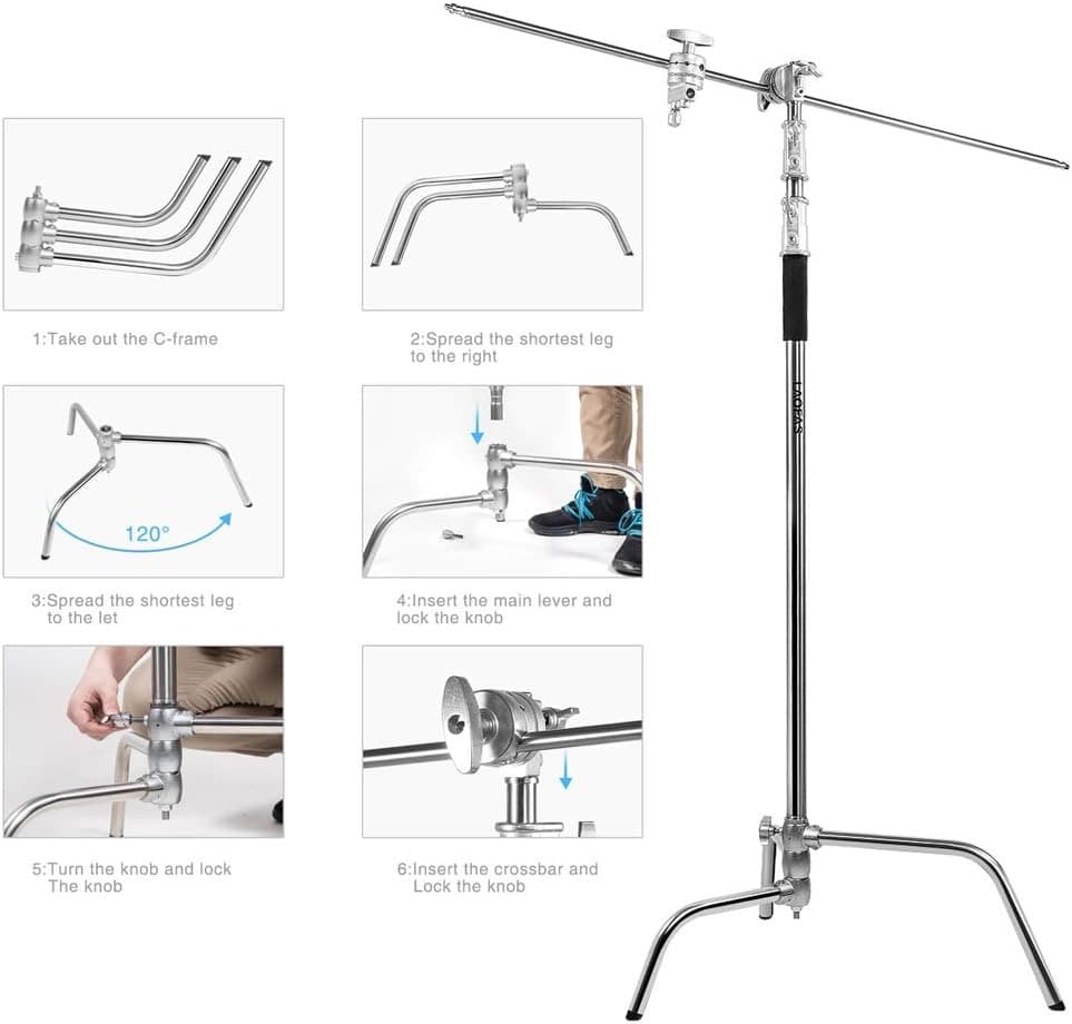 【中古】LAOFAS Cスタンド ステンレス製ライトスタンド Amaran