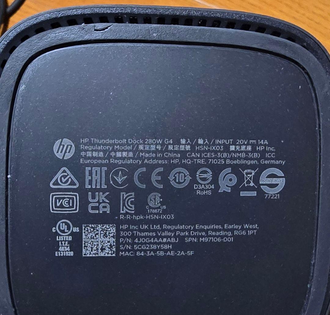 HP Thunderbolt Dock 280W G4◆HSN-IX03