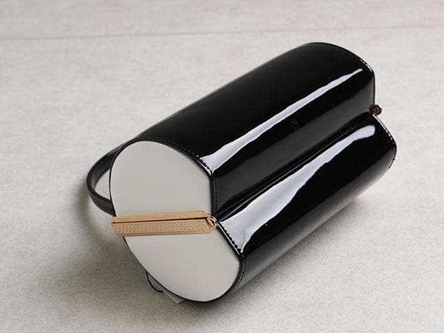 【新品】草履バッグセット 草履24cm (黒&白)　丸型　01998