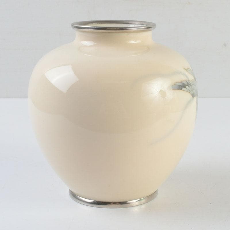 七宝焼　鳳凰文瓶　花瓶　在銘　V　9368