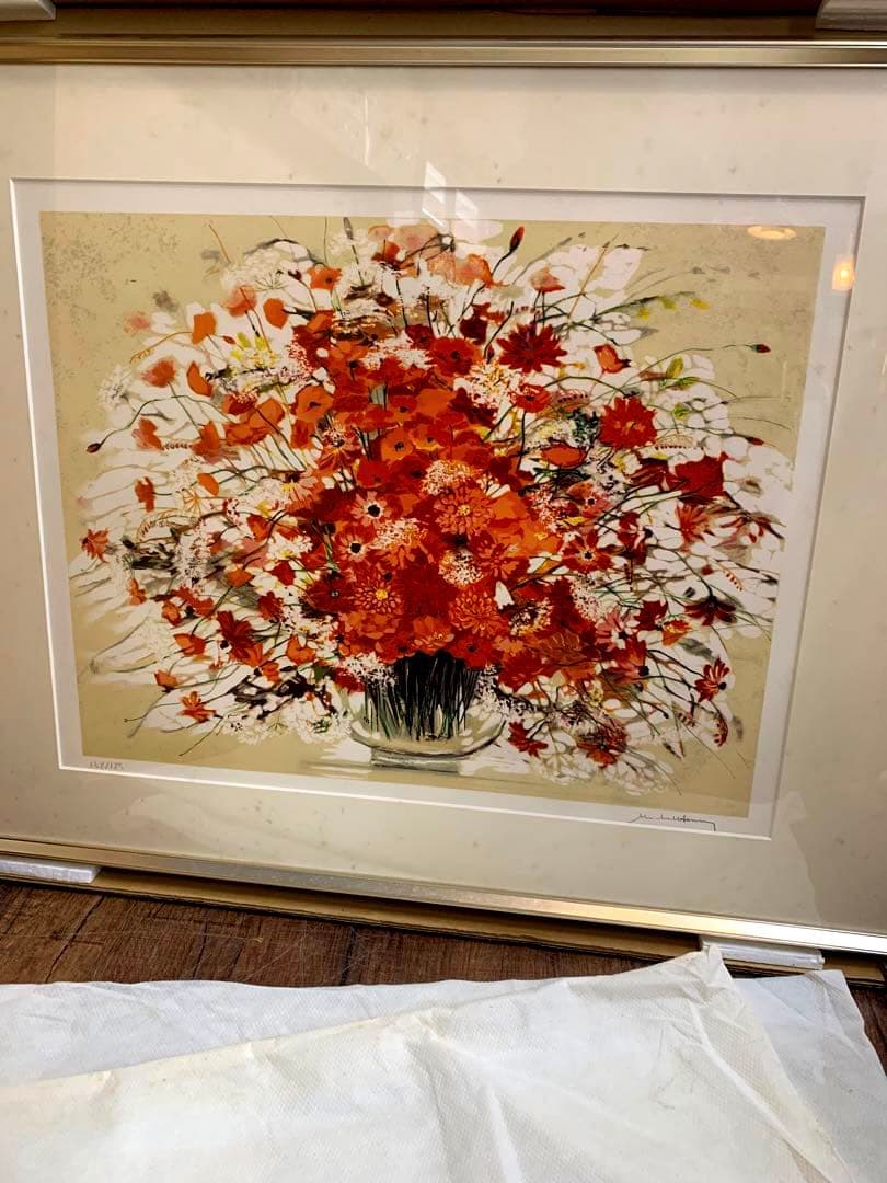 シリアルナンバー有り　ミッシェル・アンリ　「真紅の花」