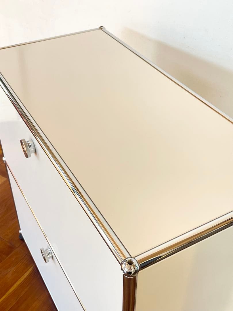 USM ハラー 1列 2段 ドロップダウン キャビネット ピュアホワイト