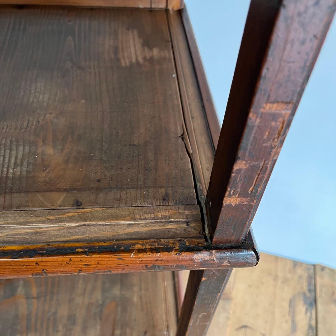 アンティーク ガラス ショーケース カウンター ゆらゆらガラス 無垢材 店舗什器