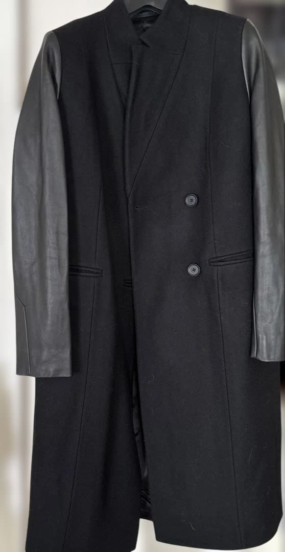 ALLSAINTS SIDNEY ウールカシミヤレザーコート UK8