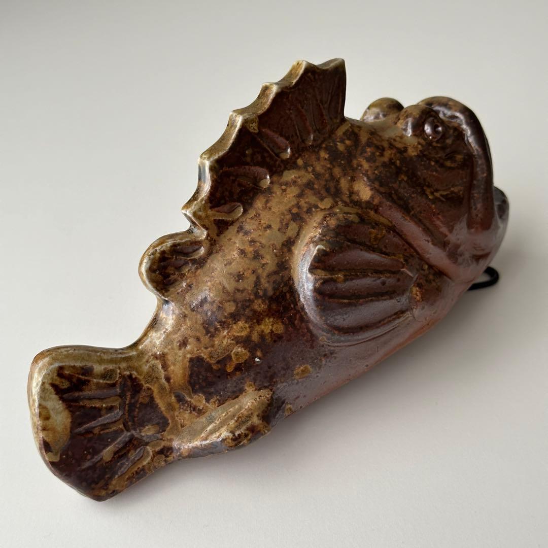 鷹取閑山 備前 花器 魚 掛花入