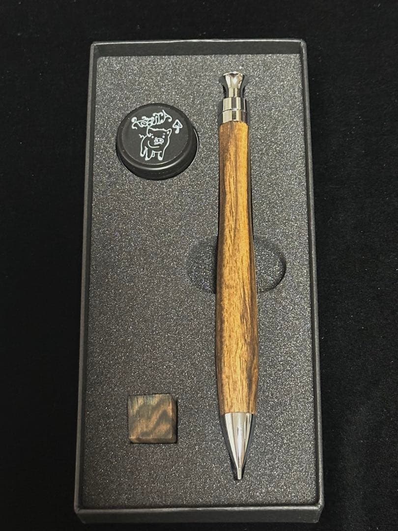 こぶた工房 シャープペンシル 黒柿孔雀杢0.5mm