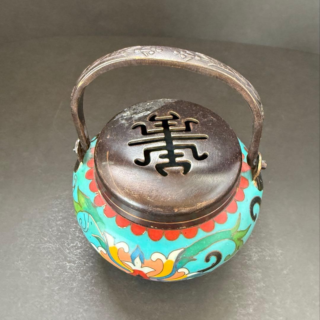 中国美術　七宝香炉　送料込み