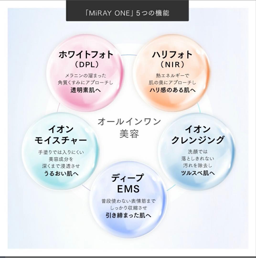 新品 未使用MYTREX MiRAY ONE ホワイト 美顔器 美容ゲル2本付き