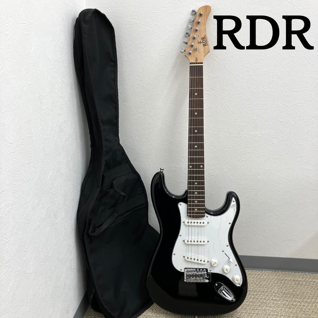 音出し確認済 RDR ストラトキャスタータイプ エレキギター 黒 ソフトカバー