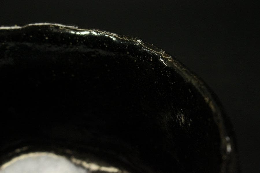 茶道具 衣笠焼 黒楽茶碗(A253)