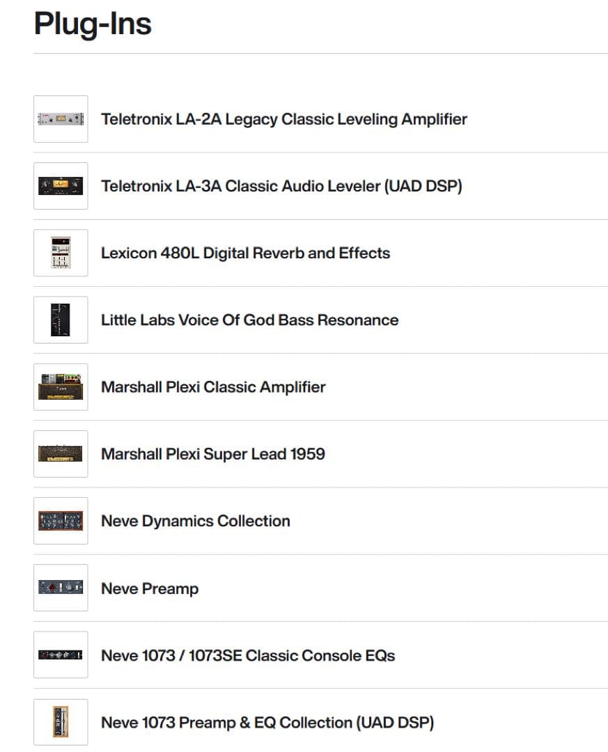 UAD-2 Satellite OCTOCORE プラグイン多数付属