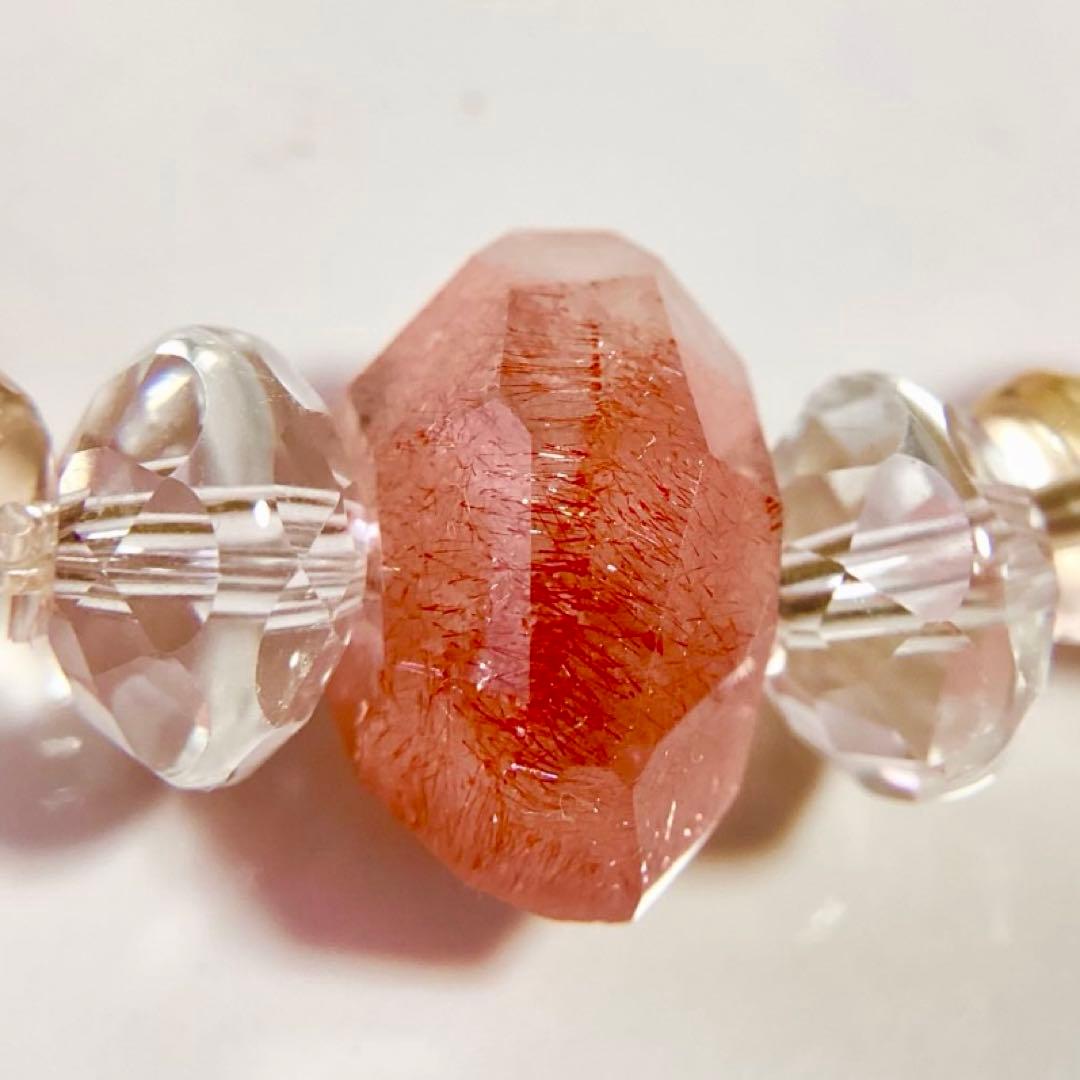 天然石★ブレスレット ストロベリークォーツ ♪ 371