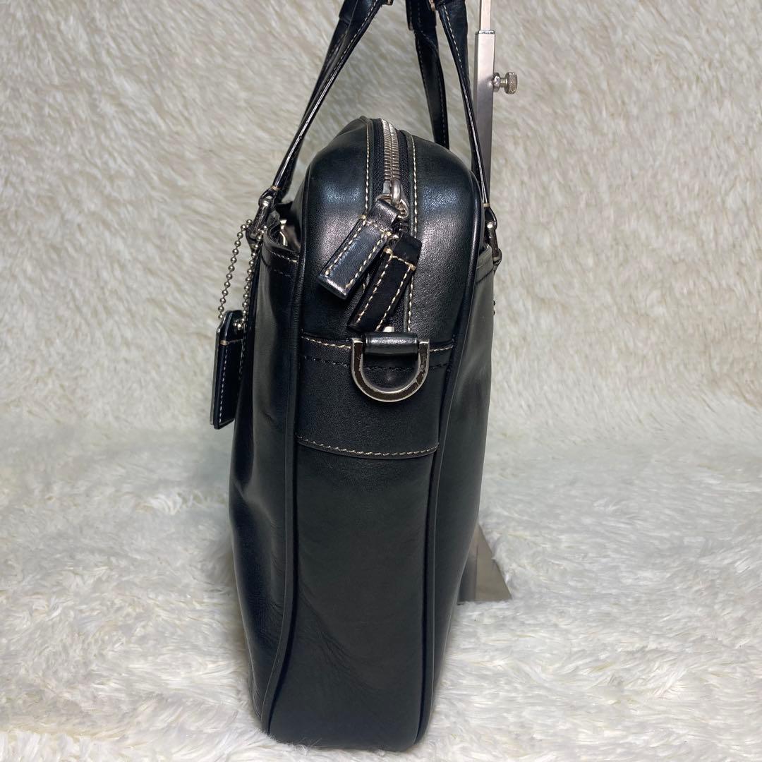 コーチ 2way ブラック レザー ビジネスバッグ 肩掛け斜め掛け F70021