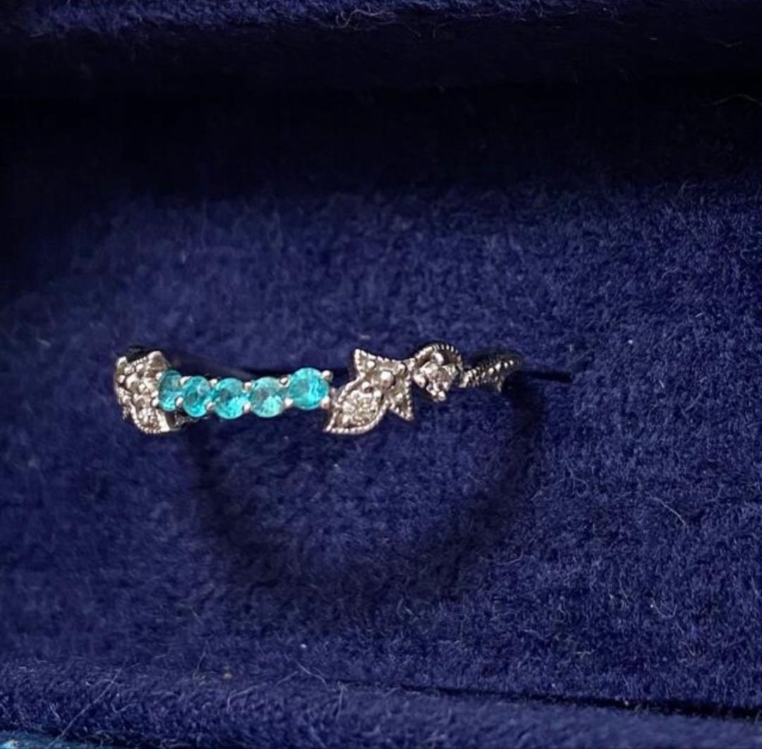 セイレーンアズーロ　パライバトルマリン　リング　プラチナ Pt エメラルド