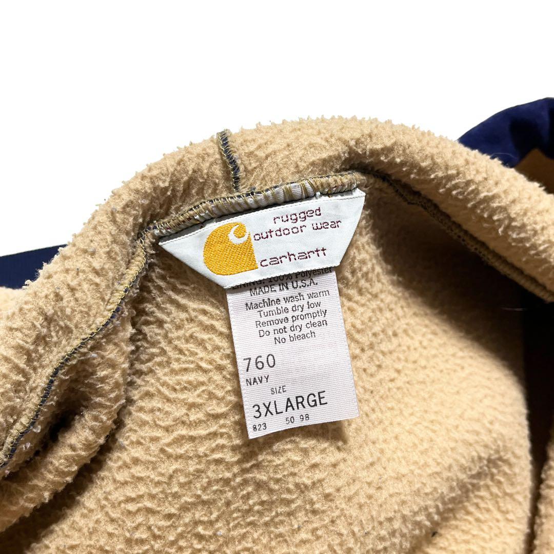 80's〜 Carhartt Velour Parka Navy 3XL