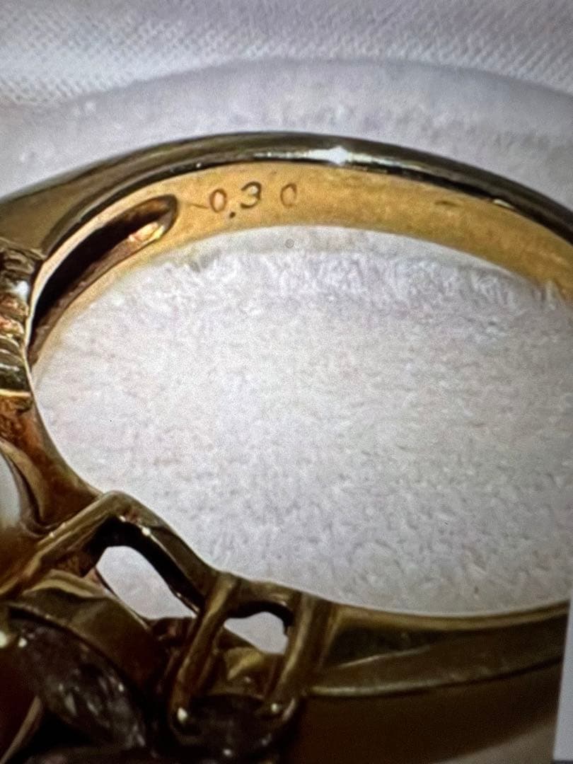 K18南洋ゴールデンパール　ダイヤリング