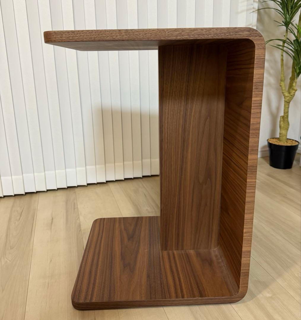 ウォールナット L字型サイドテーブル