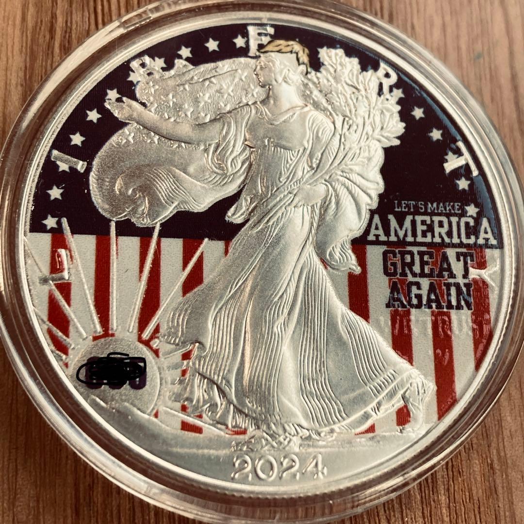 トランプ大統領　アメリカンイーグル　カラー銀貨　MAGA