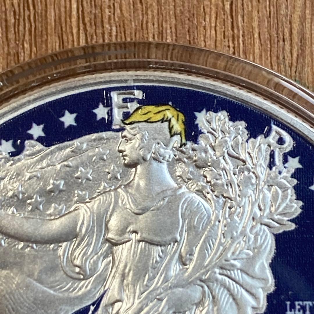 トランプ大統領　アメリカンイーグル　カラー銀貨　MAGA