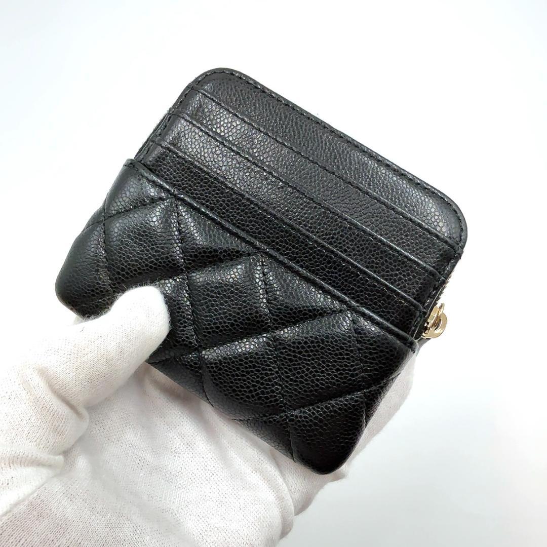 ◇シャネル◇キャビアスキン/マトラッセ/コンパクトウォレット/ケース/財布