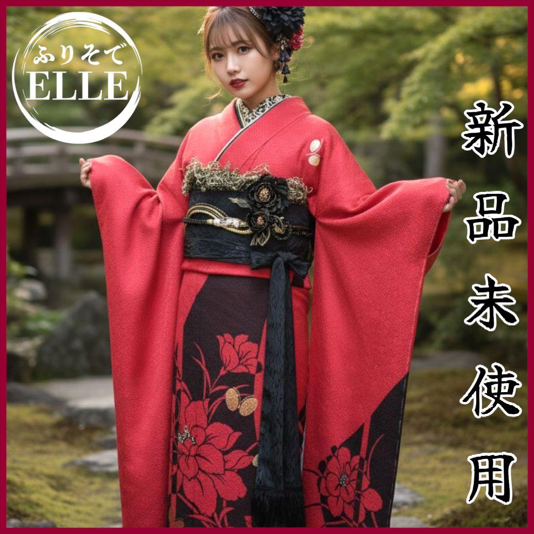 新品未使用！振袖フルセット・成人式・総絞り・大輪花模様・金彩加工・モダン