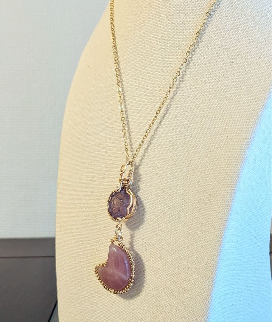 【専用】K14gfゴールデンルチル&ロマネサイトinシトリンペンダントT他1点