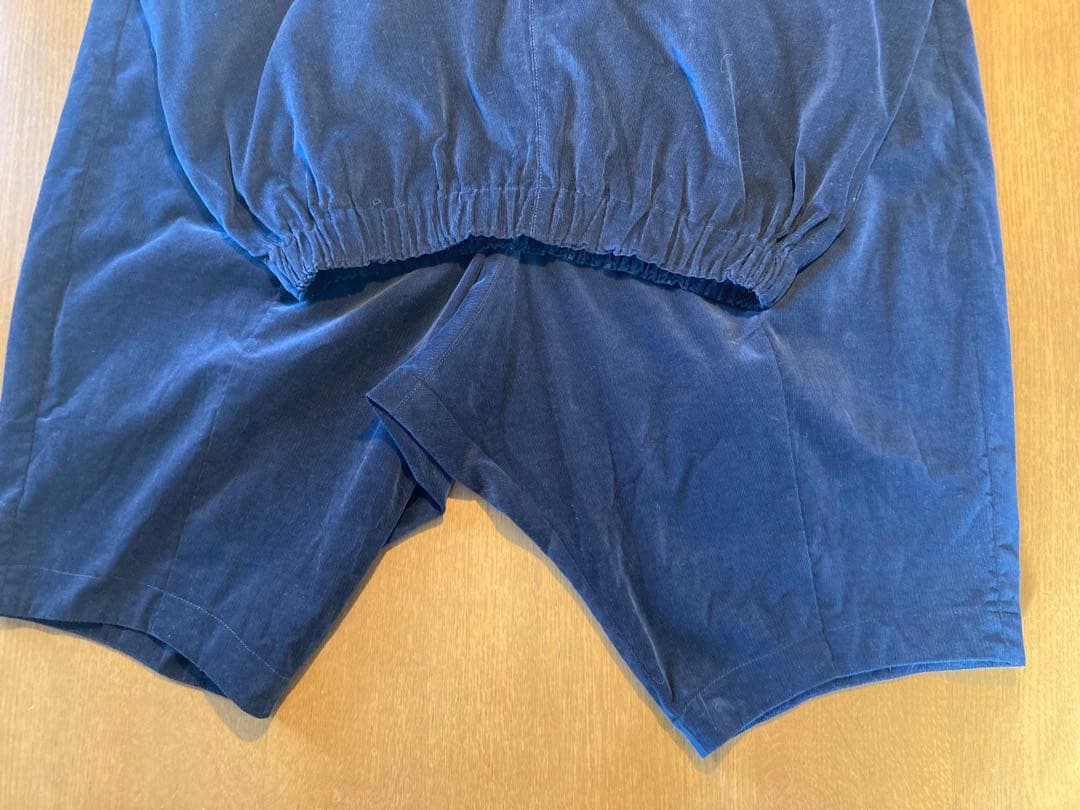 HUIS. 遠州織物　みじんコール　サルエルバルーンパンツ　ネイビー