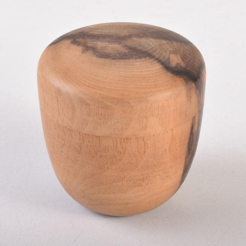 茶道具　天然木　黒柿製　きれいな木目の棗　時代箱　V　8356