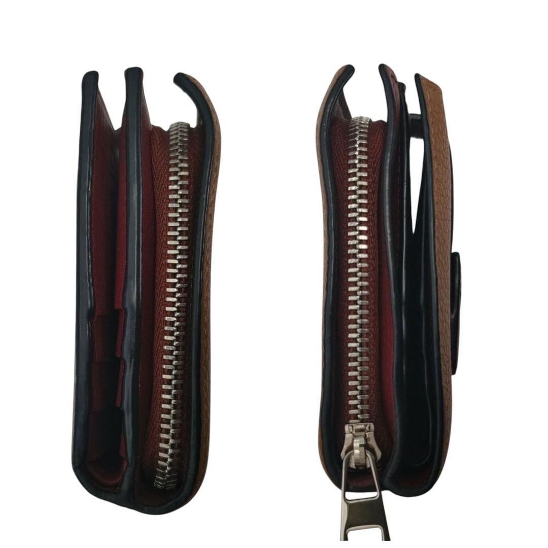 ロエベ　折り財布　コンパクトジップウォレット　ブラウン　アナグラム