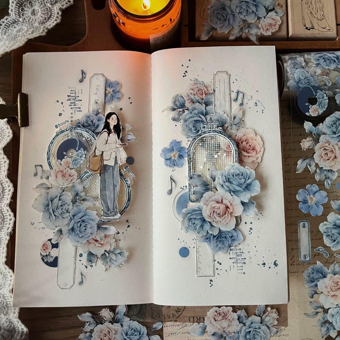 壹洱原创《莫蓝》海外マスキングテープ　マステ 【2161】