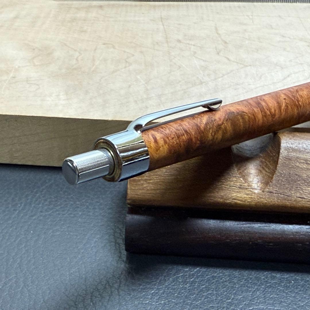 115花梨瘤　木製シャーペン　強低重心ダブルR 真鍮