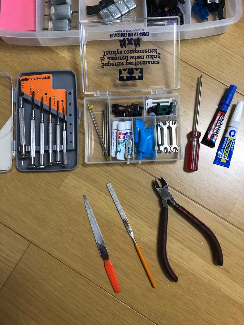 フホマノ　ミニ四駆 引退セット車両5台とパーツ・工具収納セット