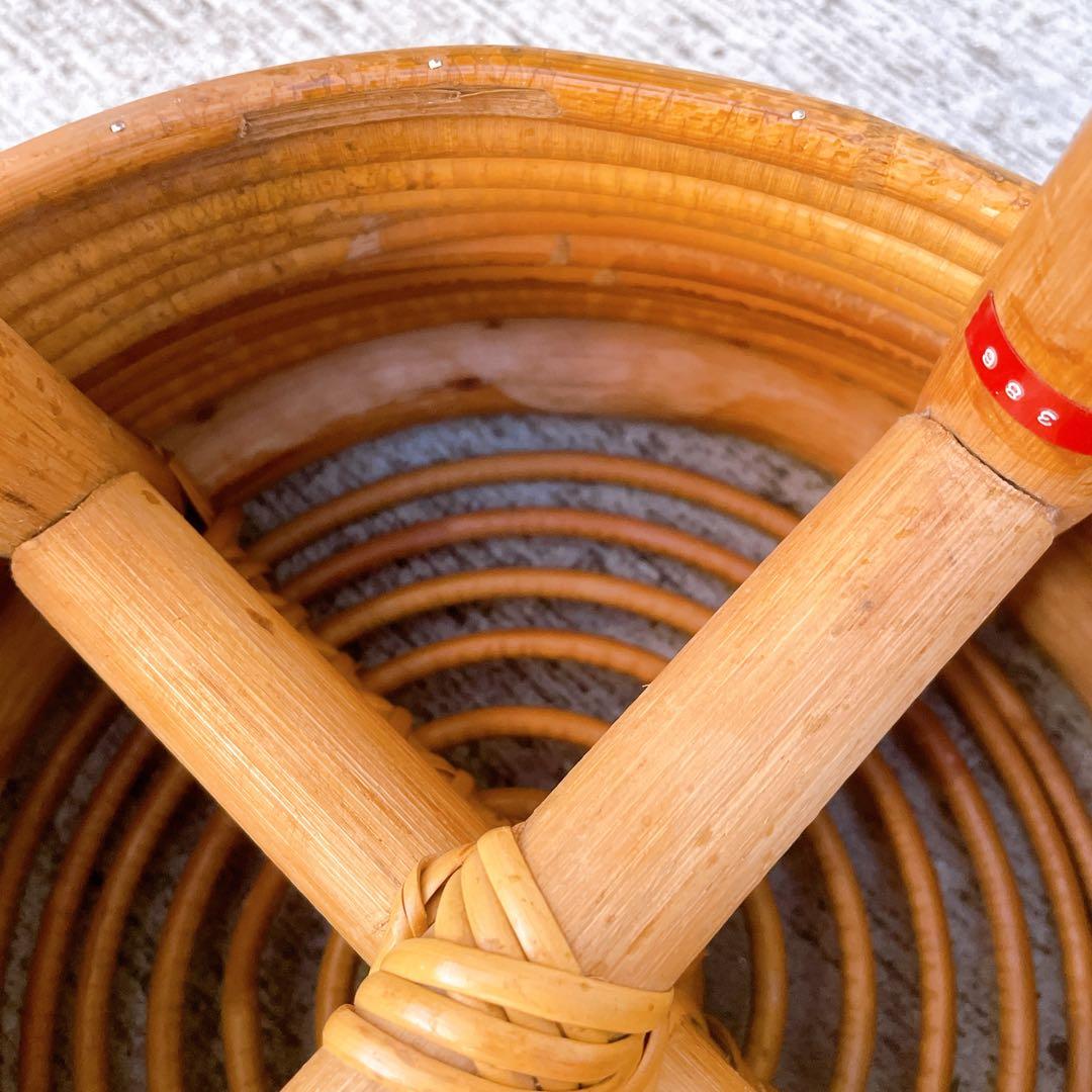 山川ラタン スツール ジャパンヴィンテージ 籐編み 山川譲 ジャパニーズモダン