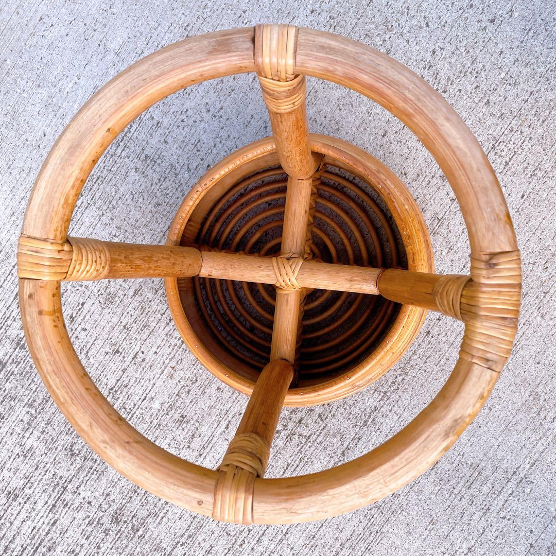 山川ラタン スツール ジャパンヴィンテージ 籐編み 山川譲 ジャパニーズモダン