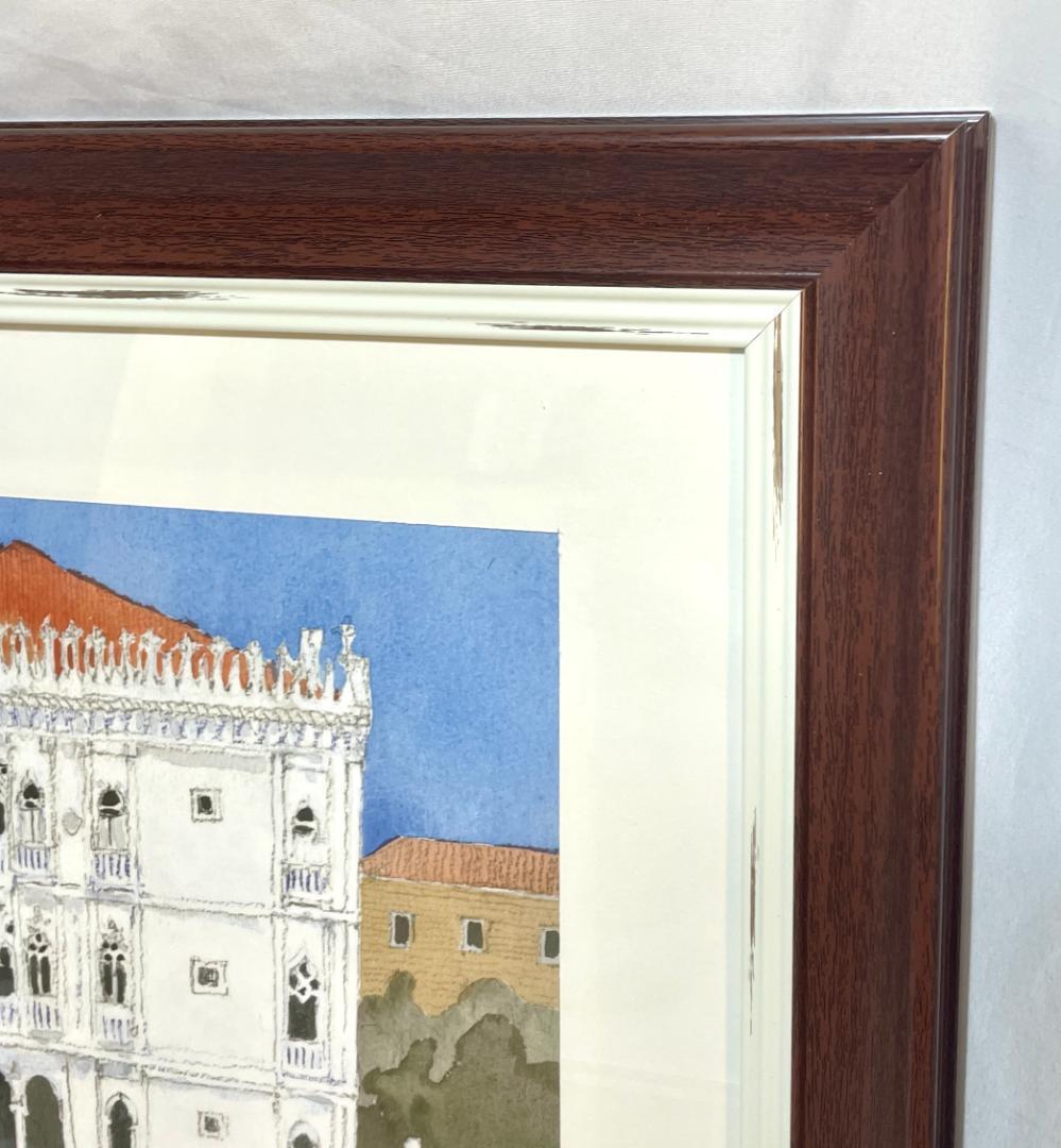 【新品】安野光雅「ベニスの船着場」ポスター 複製画　額付